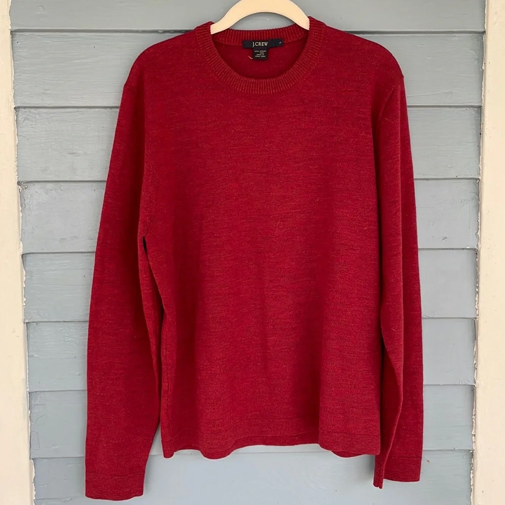 J. Crew Burgundy Crewneck Wool Sweater